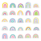 Globleland PVC Adhesive Stickers, for Suitcase, Skateboard, Refrigerator, Helmet, Mobile Phone Shell, Birthday, Rainbow Pattern, 4~6x4~6cm, 50pcs/bag, 1Bag/Set