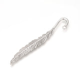 Globleland Tibetan Style Alloy Bookmark Findings, Feather, Cadmium Free & Lead Free, Antique Silver, 79x13x2.5mm, Hole: 2mm, 20pc/set