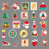 Globleland 100Pcs Christmas PVC Self Adhesive Stickers, Waterproof Decals for Water Bottle, Helmet, Luggage, Mixed Shapes, 55~85mm