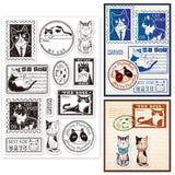 Globleland Custom PVC Plastic Clear Stamps, for DIY Scrapbooking, Photo Album Decorative, Cards Making, Cat Pattern, 160x110x3mm