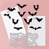 Globleland Halloween Theme Carbon Steel Cutting Dies Stencils, for DIY Scrapbooking, Photo Album, Decorative Embossing Paper Card, Stainless Steel Color, Bat Pattern, 58~69x112~153x0.8mm, 3pcs/set