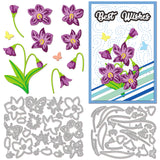 Globleland 2Pcs 2 Styles Dendrobium Carbon Steel Cutting Dies Stencils, for DIY Scrapbooking, Photo Album, Decorative Embossing Paper Card, Stainless Steel Color, Flower, 106~120x85~100x0.8mm, 1pc/style