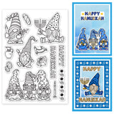 Globleland Custom PVC Plastic Clear Stamps, for DIY Scrapbooking, Photo Album Decorative, Cards Making, Gnome, 160x110x3mm