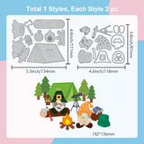 Globleland Camping Theme Carbon Steel Cutting Dies Stencils, for DIY Scrapbooking, Photo Album, Decorative Embossing Paper Card, Stainless Steel Color, Gnome, 118~134x97~111x0.8mm, 2pcs/set