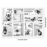 Globleland PVC Stamps, for DIY Scrapbooking, Photo Album Decorative, Cards Making, Stamp Sheets, Film Frame, Insects, 21x14.8x0.3cm