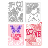 Globleland Butterfly Carbon Steel Cutting Dies Stencils, for DIY Scrapbooking, Photo Album, Decorative Embossing Paper Card, Stainless Steel Color, 102~107x142~145x0.8mm