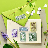 Globleland Custom PVC Plastic Clear Stamps, for DIY Scrapbooking, Photo Album Decorative, Cards Making, Plants Pattern, 160x110x3mm