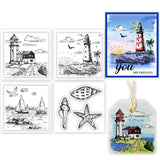 Globleland 4Pcs 4 Styles PVC Stamp, for DIY Scrapbooking, Lighthouse, 55x55mm, 1pc/style