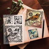 Globleland Custom PVC Plastic Clear Stamps, for DIY Scrapbooking, Photo Album Decorative, Cards Making, Bird, 160x110x3mm