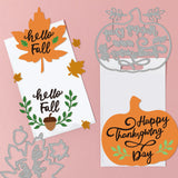 Globleland Autumn Theme Carbon Steel Cutting Dies Stencils, for DIY Scrapbooking, Photo Album, Decorative Embossing Paper Card, Stainless Steel Color, Thanksgiving Day Themed Pattern, 88~120x103~110mm, 2pcs/set