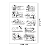 Globleland Custom PVC Plastic Clear Stamps, for DIY Scrapbooking, Photo Album Decorative, Cards Making, Other Plants, 160x110x3mm