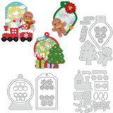 Globleland Christmas Theme Carbon Steel Cutting Dies Stencils, for DIY Scrapbooking, Photo Album, Decorative Embossing Paper Card, Stainless Steel Color, Mixed Shapes, 108~147x98~147x0.8mm, 3pcs/set