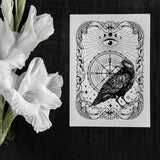 Globleland Custom PVC Plastic Clear Stamps, for DIY Scrapbooking, Photo Album Decorative, Cards Making, Raven, 160x110x3mm