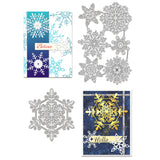 Globleland Christmas Snowflake Carbon Steel Cutting Dies Stencils, for DIY Scrapbooking, Photo Album, Decorative Embossing Paper Card, Stainless Steel Color, 98~116x113~177x0.8mm