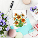 Globleland PVC Daffodil Stamp, for DIY Scrapbooking, Flower, 100x100mm