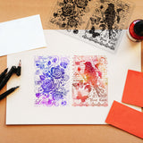 Globleland PVC Stamps, for DIY Scrapbooking, Photo Album Decorative, Cards Making, Stamp Sheets, Film Frame, Rose Pattern, 21x14.8x0.3cm