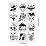 Globleland Custom PVC Plastic Clear Stamps, for DIY Scrapbooking, Photo Album Decorative, Cards Making, Mixed Patterns, 160x110x3mm
