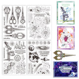 Space & Science Theme Clear Stamps, 4Pcs/Set