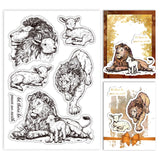 Globleland Custom PVC Plastic Clear Stamps, for DIY Scrapbooking, Photo Album Decorative, Cards Making, Lion, 160x110x3mm
