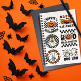 Globleland Custom PVC Plastic Clear Stamps, for DIY Scrapbooking, Photo Album Decorative, Cards Making, Halloween Themed Pattern, 160x110x3mm