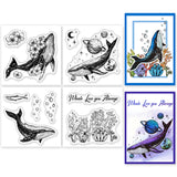 Whale PVC Stamp, 4Pcs/Set
