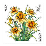 Globleland PVC Daffodil Stamp, for DIY Scrapbooking, Flower, 100x100mm