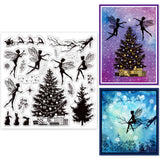 Globleland PVC Plastic Stamps, for DIY Scrapbooking, Photo Album Decorative, Cards Making, Stamp Sheets, Film Frame, Christmas Tree, 15x15cm
