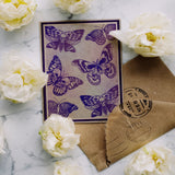 Globleland Custom PVC Plastic Clear Stamps, for DIY Scrapbooking, Photo Album Decorative, Cards Making, Butterfly Pattern, 160x110x3mm