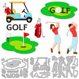 Globleland Golf Theme Carbon Steel Cutting Dies Stencils, for DIY Scrapbooking, Photo Album, Decorative Embossing Paper Card, Stainless Steel Color, Human, 59~77x59~63x0.8mm, 3pcs/set