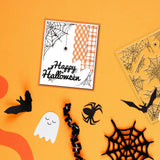 Globleland Custom PVC Plastic Clear Stamps, for DIY Scrapbooking, Photo Album Decorative, Cards Making, Spider Web Pattern, 160x110x3mm