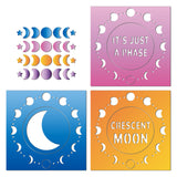 Globleland Carbon Steel Cutting Dies Stencils, for DIY Scrapbooking, Photo Album, Decorative Embossing Paper Card, Stainless Steel Color, Moon Phase Pattern, 83~107x75~107x0.8mm, 2pcs/set