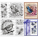 Globleland PVC Stamps, for DIY Scrapbooking, Photo Album Decorative, Cards Making, Stamp Sheets, Film Frame, Bird Pattern, 21x14.8x0.3cm