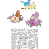 Globleland Bird Theme Carbon Steel Cutting Dies Stencils, for DIY Scrapbooking, Photo Album, Decorative Embossing Paper Card, Stainless Steel Color, 137x102x0.8mm