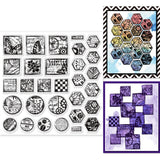 Globleland PVC Plastic Stamps, for DIY Scrapbooking, Photo Album Decorative, Cards Making, Stamp Sheets, Film Frame, Mixed Shapes, 15x15cm