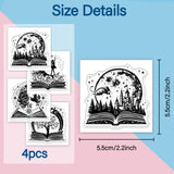 Book PVC Stamp, 4Pcs/Set