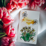 March Daffodil PVC Stamp, 4Pcs/Set