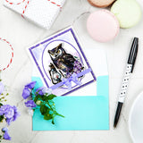 Globleland Custom PVC Plastic Clear Stamps, for DIY Scrapbooking, Photo Album Decorative, Cards Making, Owl, 160x110x3mm