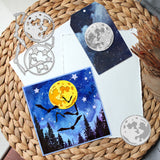 Globleland Moon Theme Carbon Steel Cutting Dies Stencils, for DIY Scrapbooking, Photo Album, Decorative Embossing Paper Card, Stainless Steel Color, 52~69x52~106x0.8mm