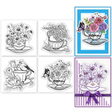 Flower PVC Stamp, 4Pcs/Set