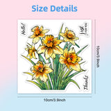 Globleland PVC Daffodil Stamp, for DIY Scrapbooking, Flower, 100x100mm