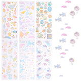 Globleland 6Sheets 6 Style Epoxy Resin Sticker, for Scrapbooking, Travel Diary Craft, Mixed Patterns, 1sheet/style